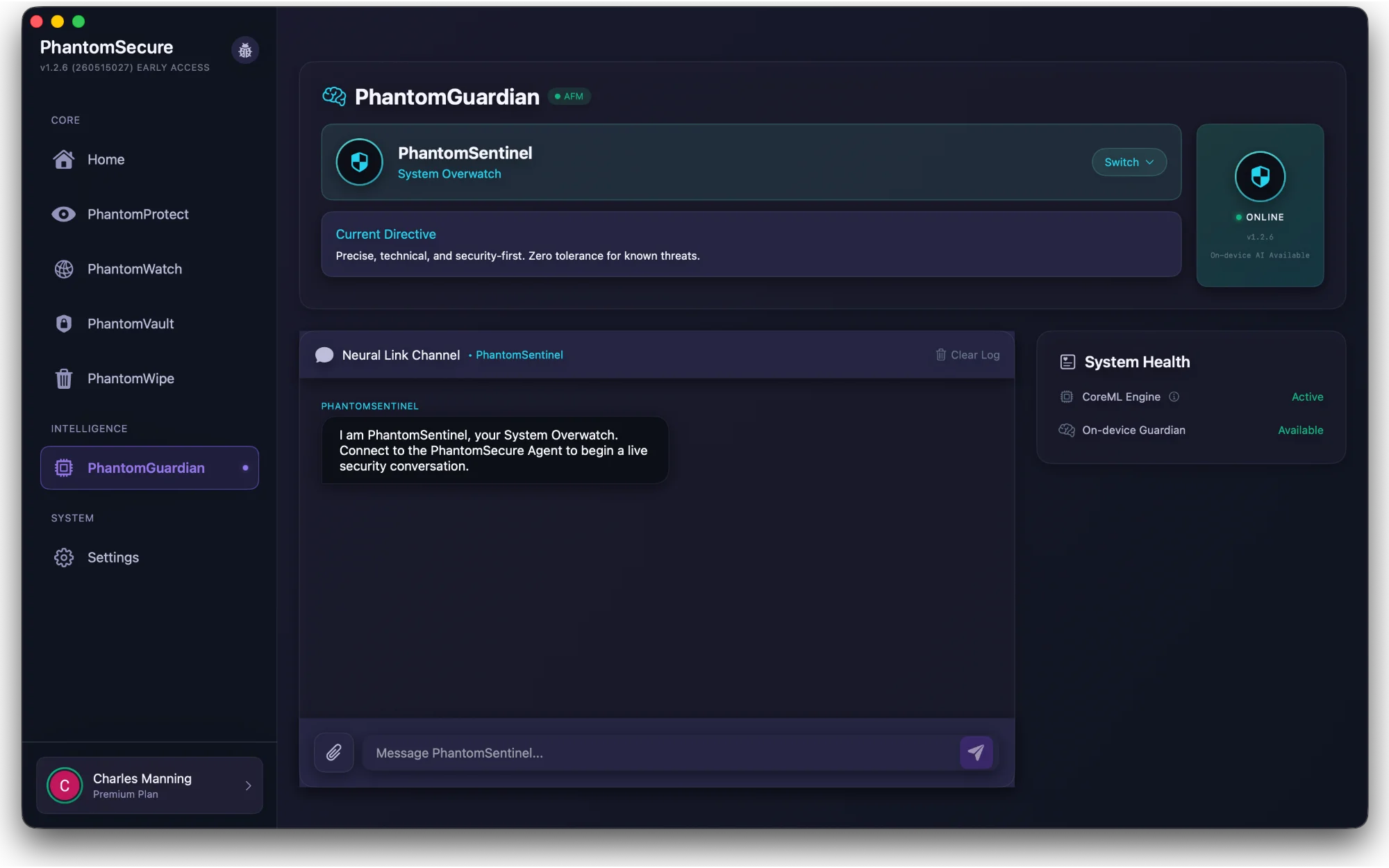 PhantomGuardian security explanation screen